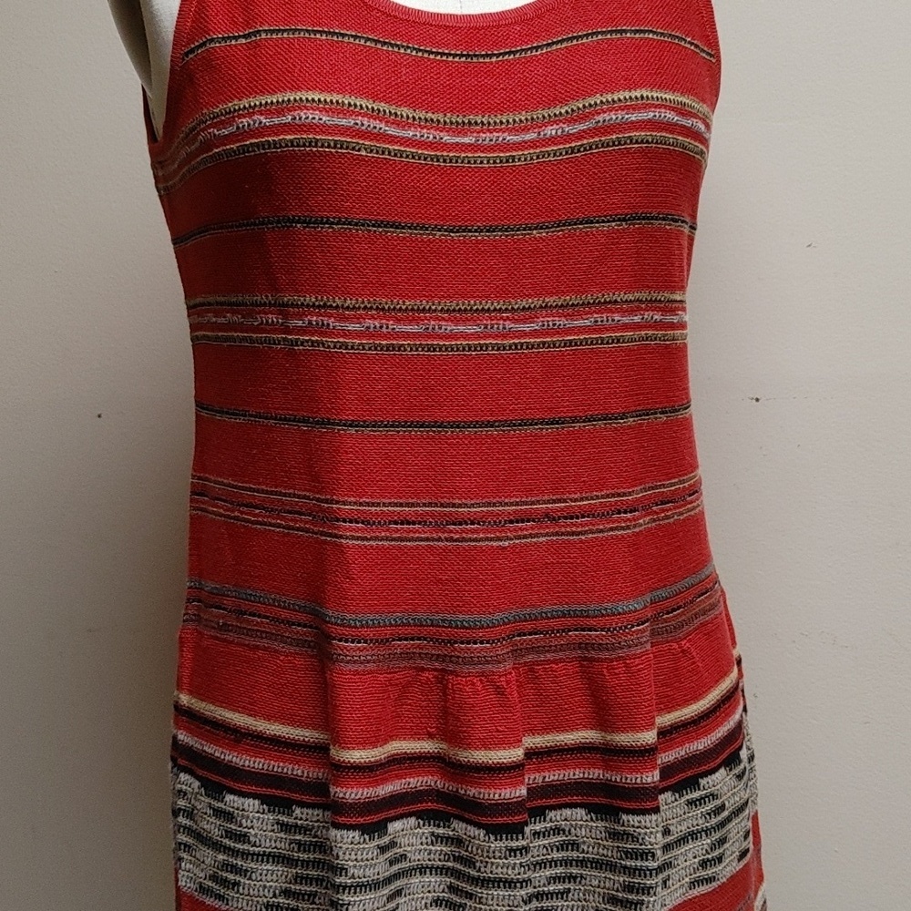 Peruvian Connection Cotton Knit Sleeveless Dress in Rust - Picture 9 of 16